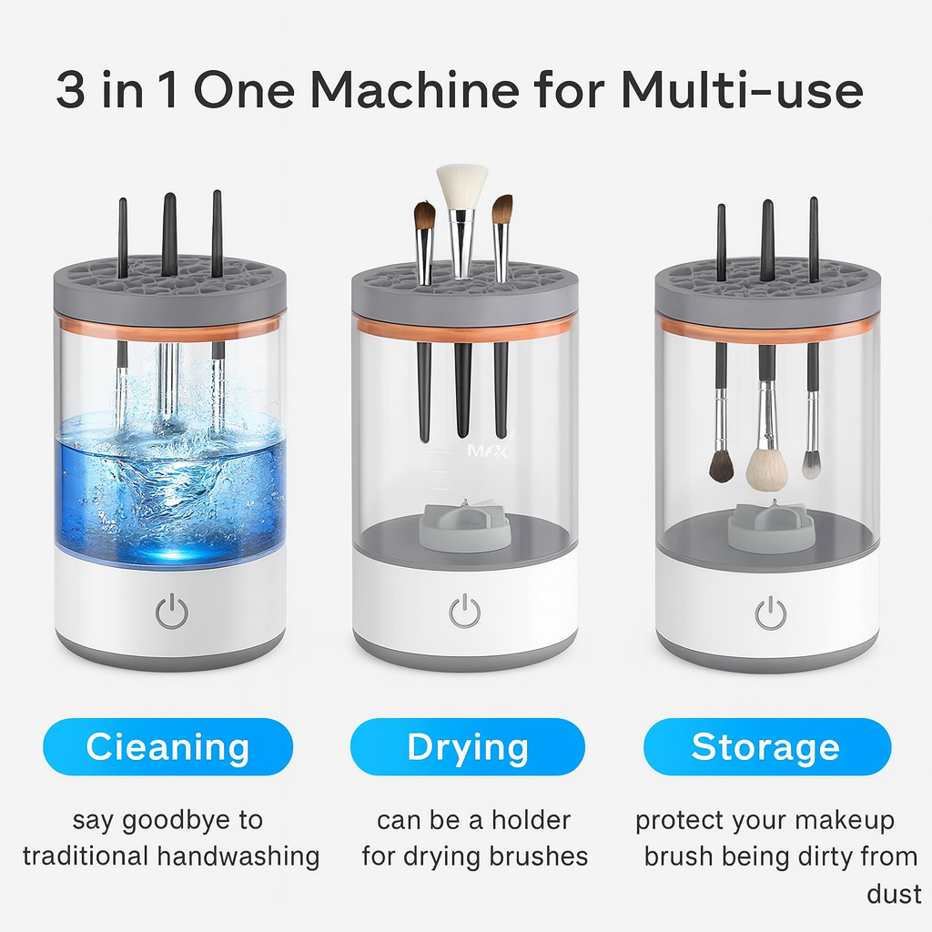 Machine de nettoyage électrique pour pinceaux de maquillage